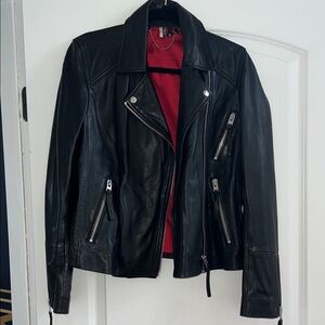 Topshop Black Leather Jacket - real leather